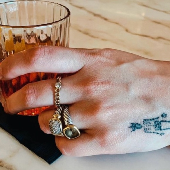 DAVID YURMAN Noblesse 14k Sterling Silver Garnet Ring Sz 6 - Picture 8 of 8